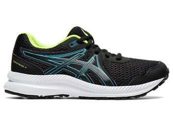 Asics CONTEND 7 GS Dječje Tenisice Crne Svijetlo Tirkizne | CWTB4088