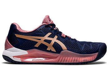 Asics GEL-Resolution 8 Ženske Tenisice Tamnoplave Roze Zlatne | EMVV6338