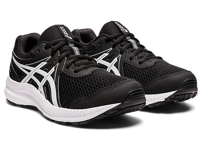 Asics CONTEND 7 GS Dječje Tenisice Crne Bijele | HIRX1701