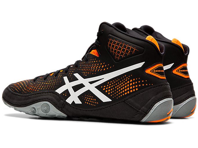 Asics DAN GABLE EVO 2 Muške Cipele Za Hrvanje Crne Narančaste | KJNX4723