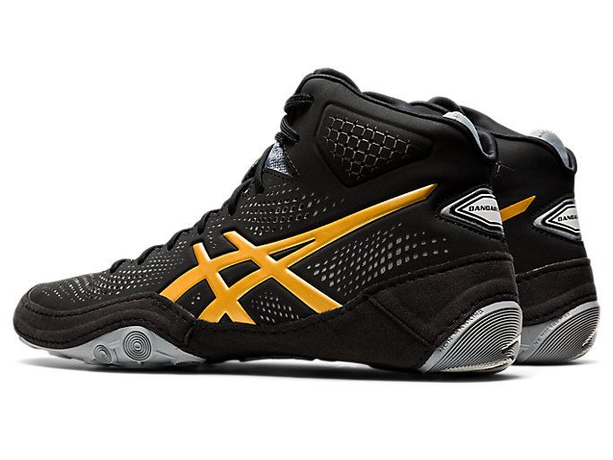 Asics DAN GABLE EVO 2 Muške Cipele Za Hrvanje Crne Zlatne | NSMD9884