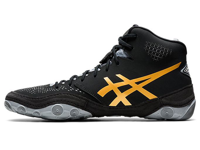 Asics DAN GABLE EVO 2 Muške Cipele Za Hrvanje Crne Zlatne | NSMD9884