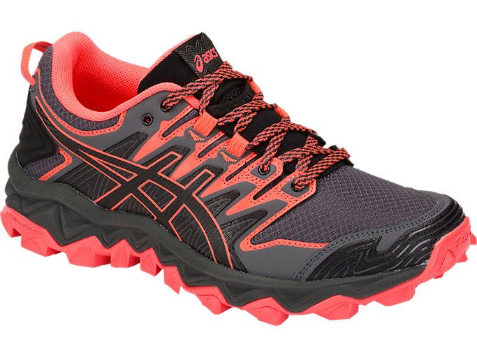 Asics GEL-FUJITRABUCO 7 Ženske Tenisice Za Trčanje Crne Koraljne | ZXBA6615