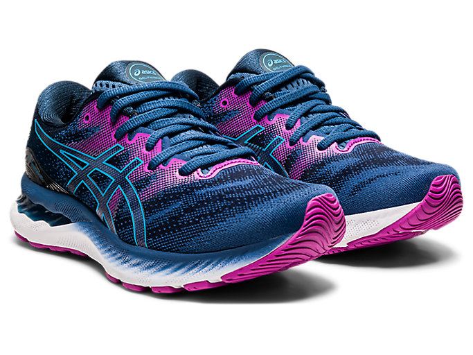 Asics GEL-NIMBUS 23 (D) Ženske Tenisice Tamno Sive Svijetlo Tirkizne | VMPI0413