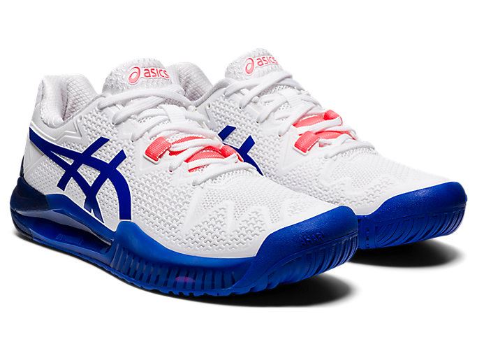 Asics GEL-Resolution 8 Ženske Tenisice Bijele Plave | RGUZ7911