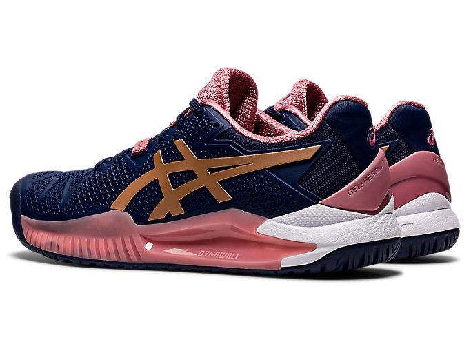 Asics GEL-Resolution 8 Ženske Tenisice Tamnoplave Roze Zlatne | EMVV6338