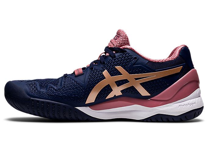 Asics GEL-Resolution 8 Ženske Tenisice Tamnoplave Roze Zlatne | EMVV6338