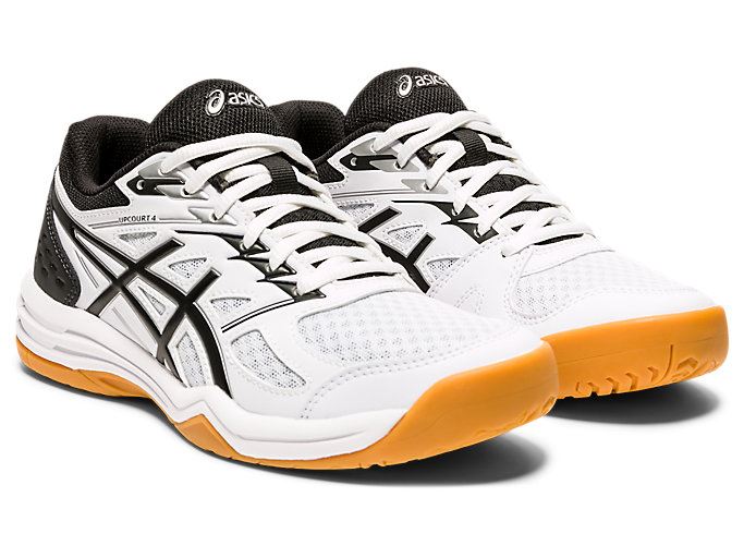 Asics UPCOURT 4 Ženske Tenisice Za Odbojku Bijele Crne | ENOO1645